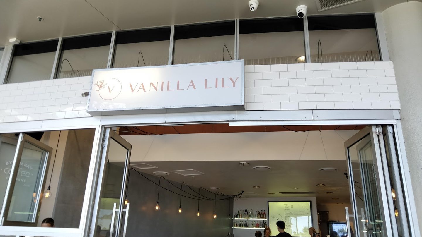 The Vanilla Lily shopfront and sign on Marine Parade