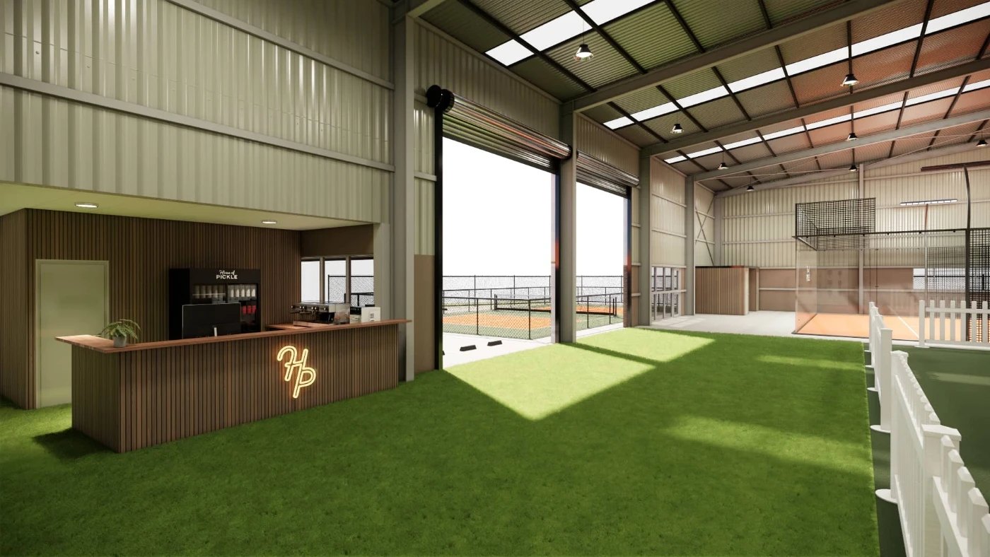 The indoor pickleball courts and bar at House of Pickle, Currumbin