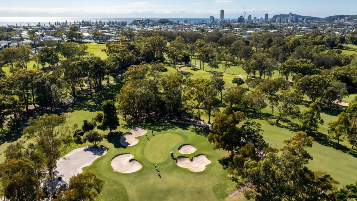 The Burleigh Golf Club course from the air