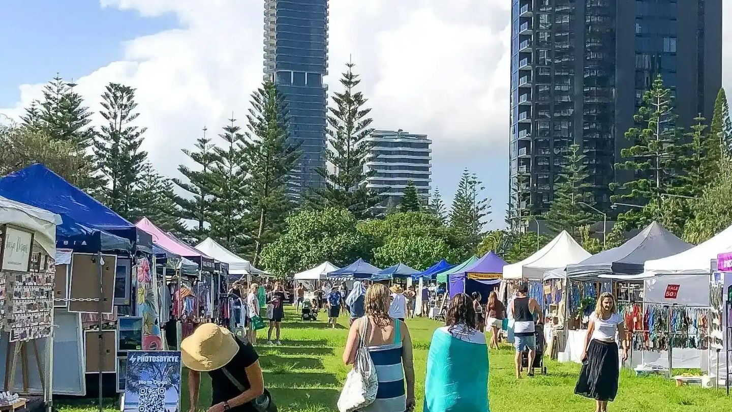 Market stalls on the grass at The Coastal Markets