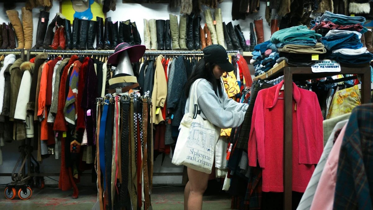 Browsing the racks at an op shop