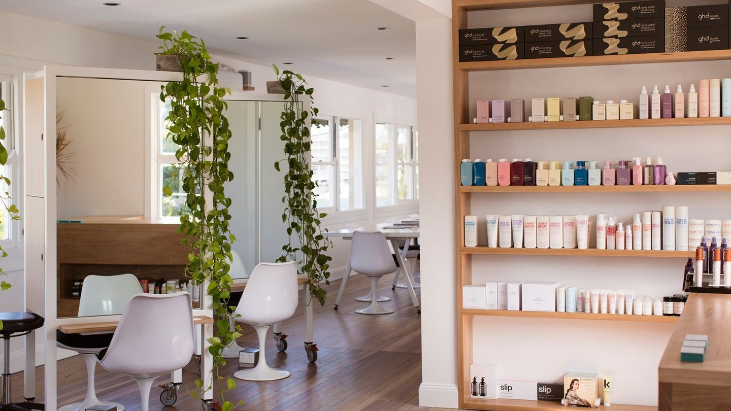 Styling chairs and product shelves at the salon, when it was Edwards and Co